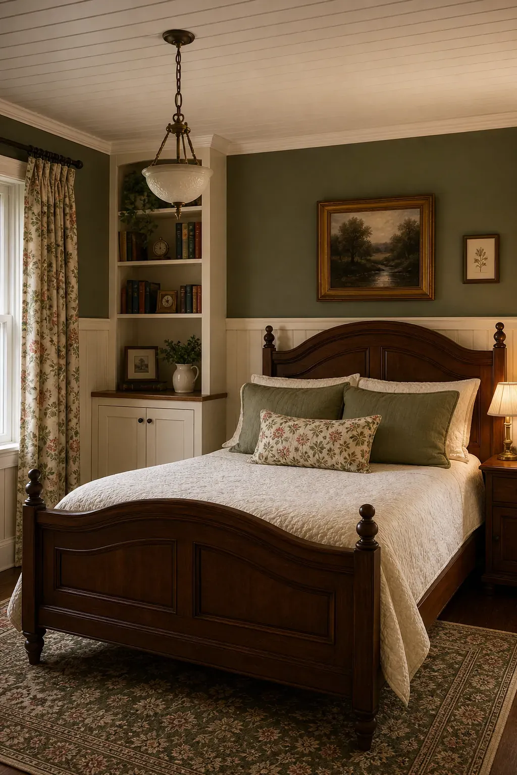 Removable leopard wallpaper panel behind a renter bedroom desk