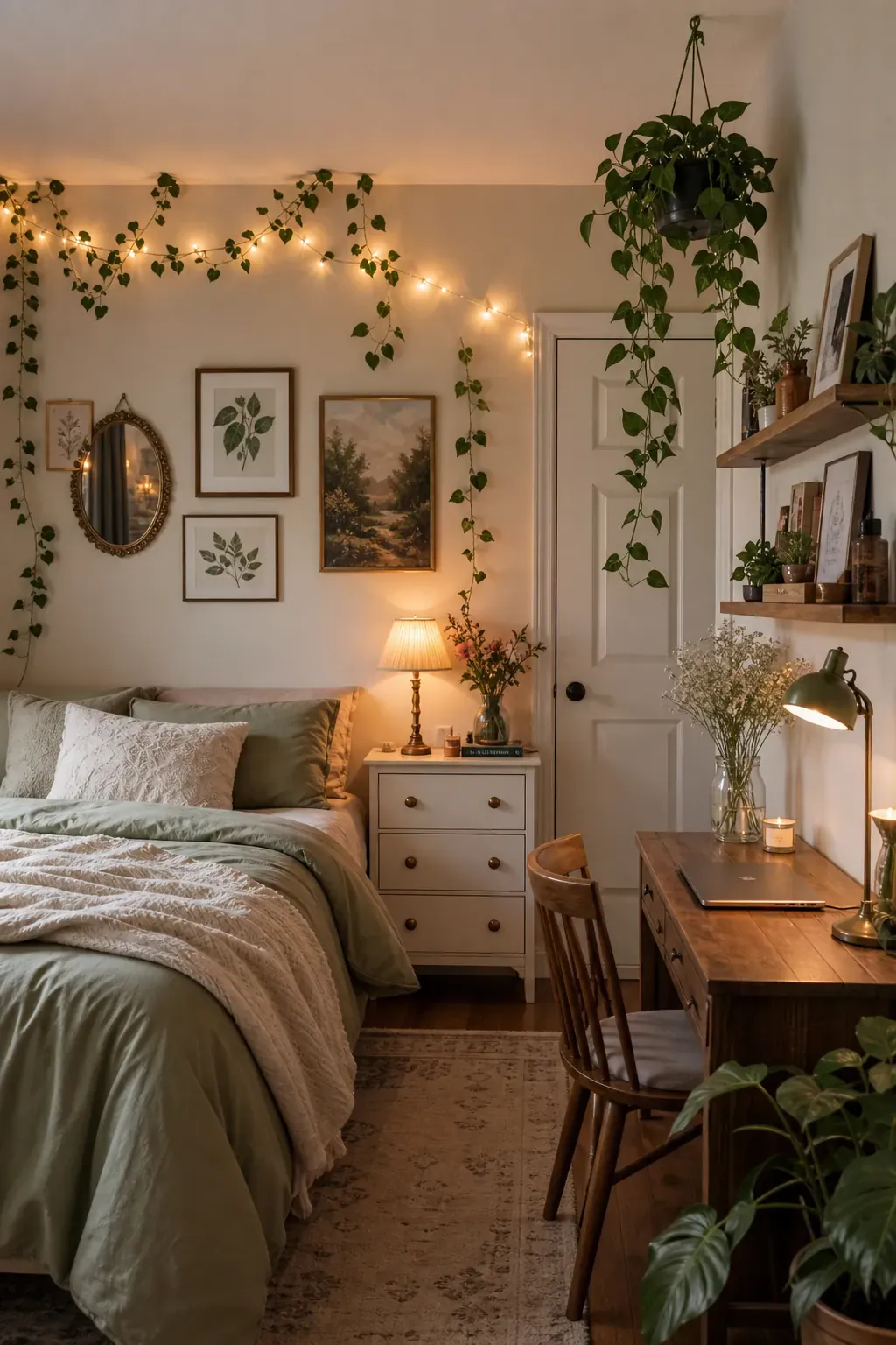 Small bedroom using a single leopard focal point