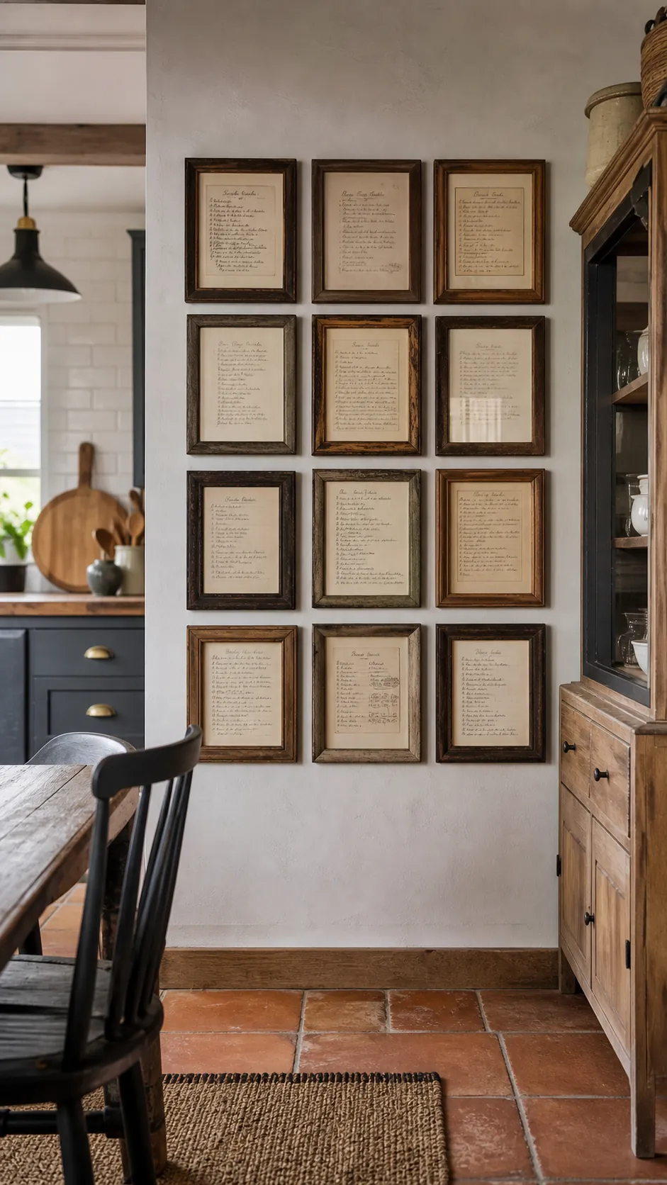 Rustic Recipe Gallery styled as rustic kitchen wall decor