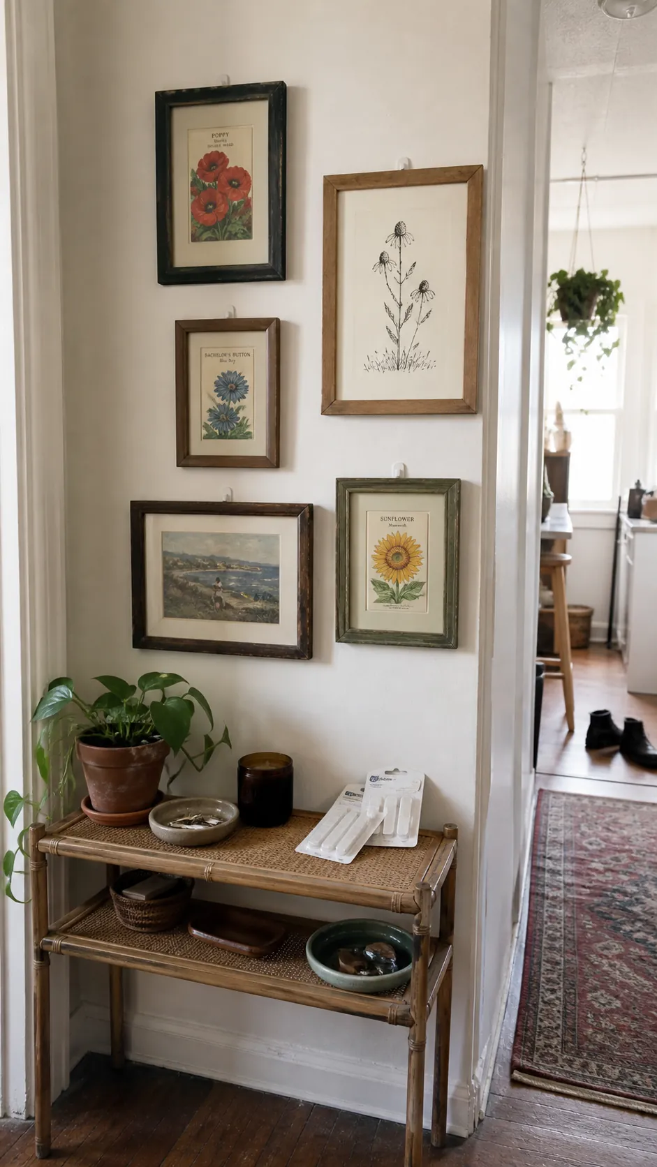 frame inexpensive paper finds in a small apartment on a budget