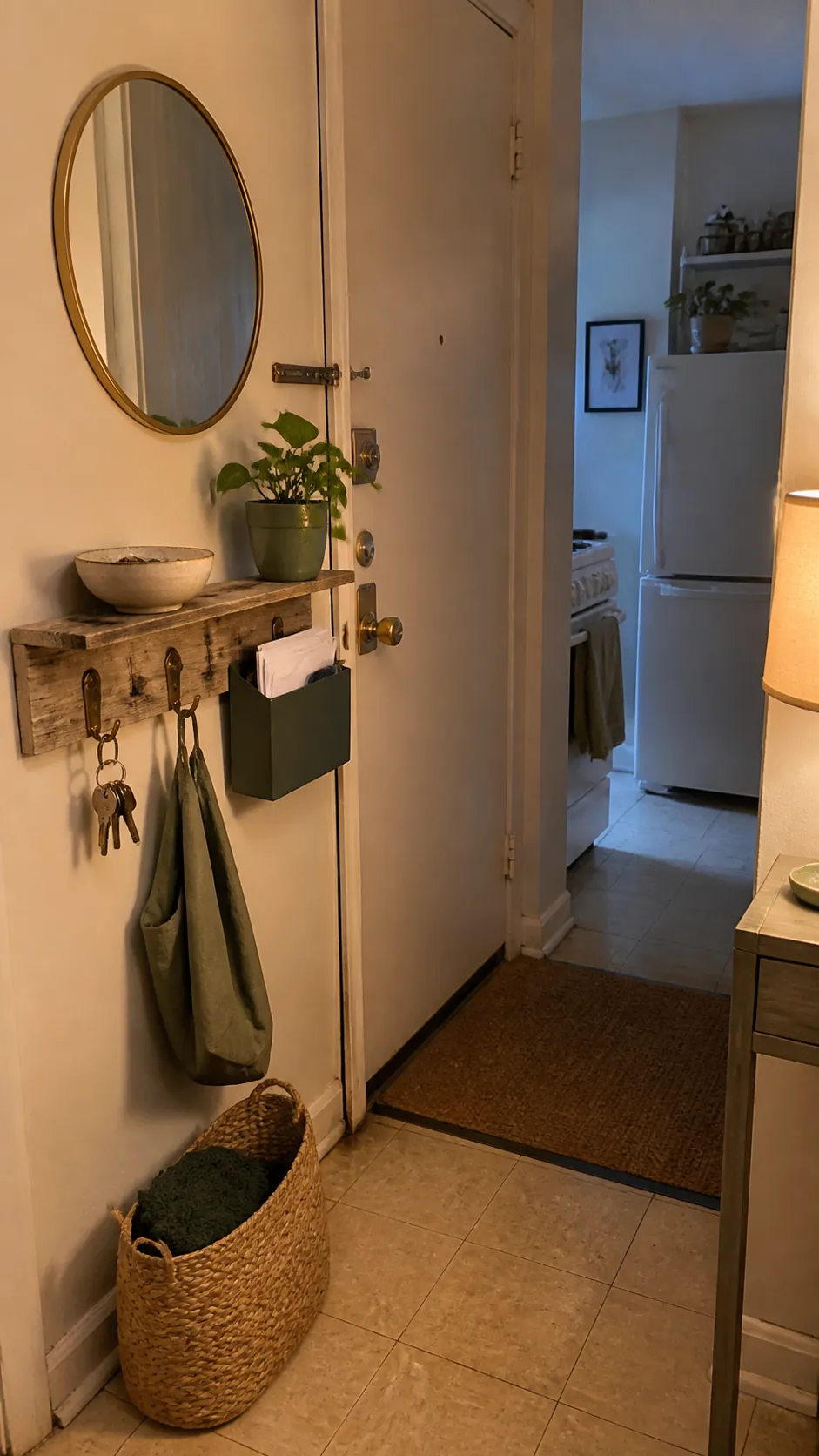 create a tiny entry drop zone in a small apartment on a budget