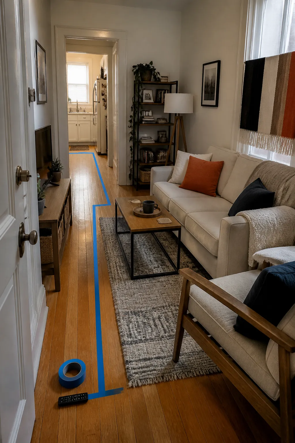 map the main walkway first for small apartment living room decorating
