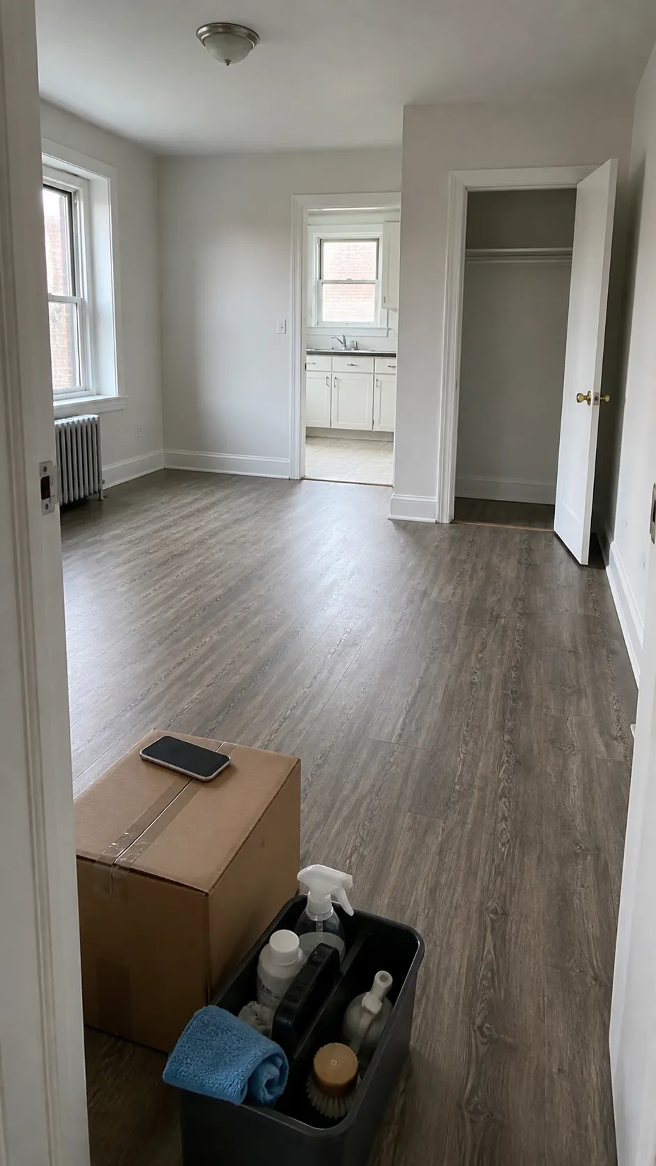 Clean empty rental apartment ready for a documented move-out inspection