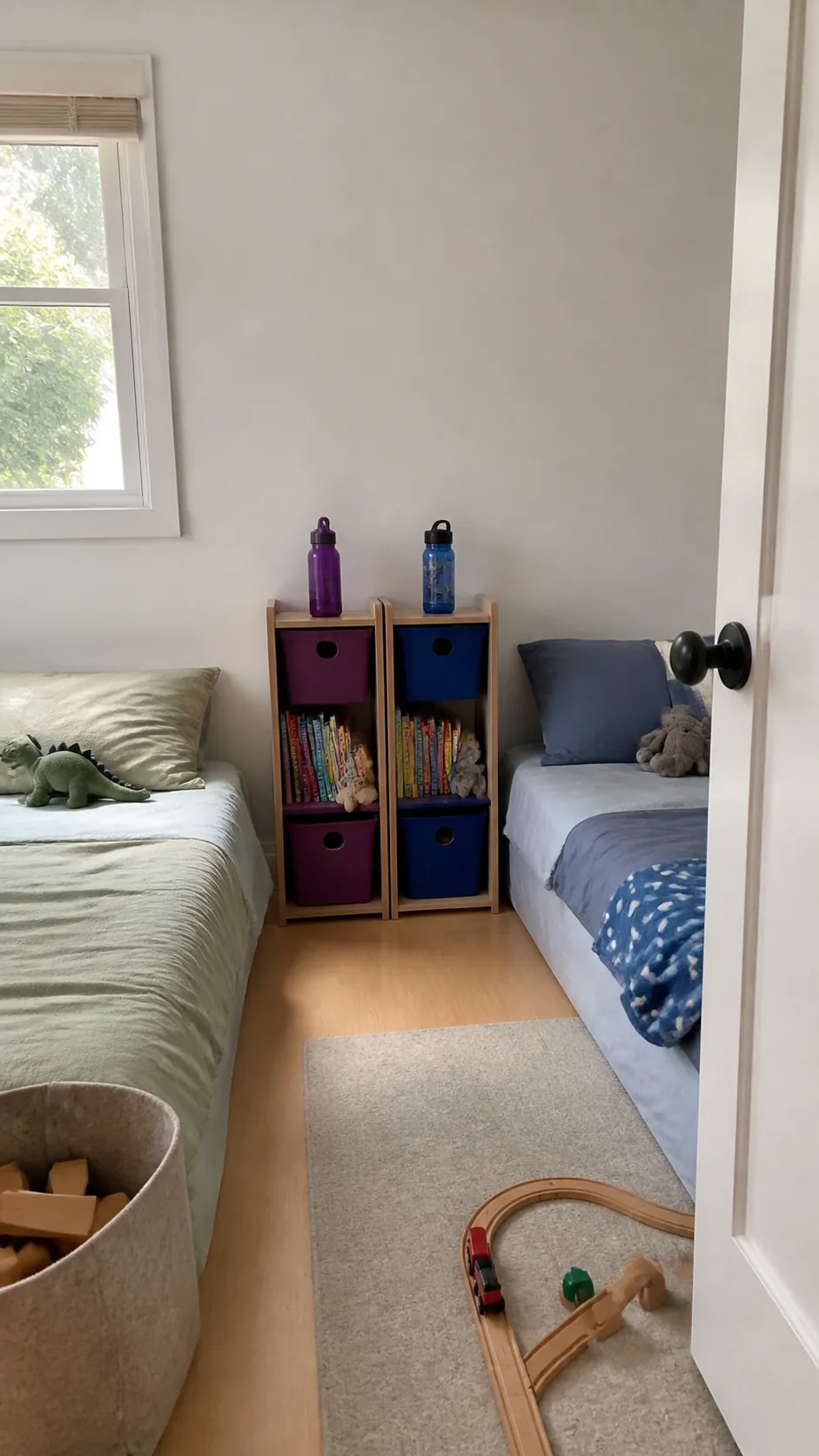 Create Two Clearly Owned Bedside Zones in a compact children room