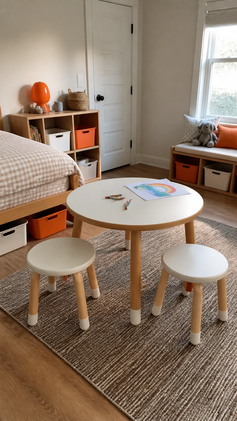 Choose a Round Table for Art in a compact children room