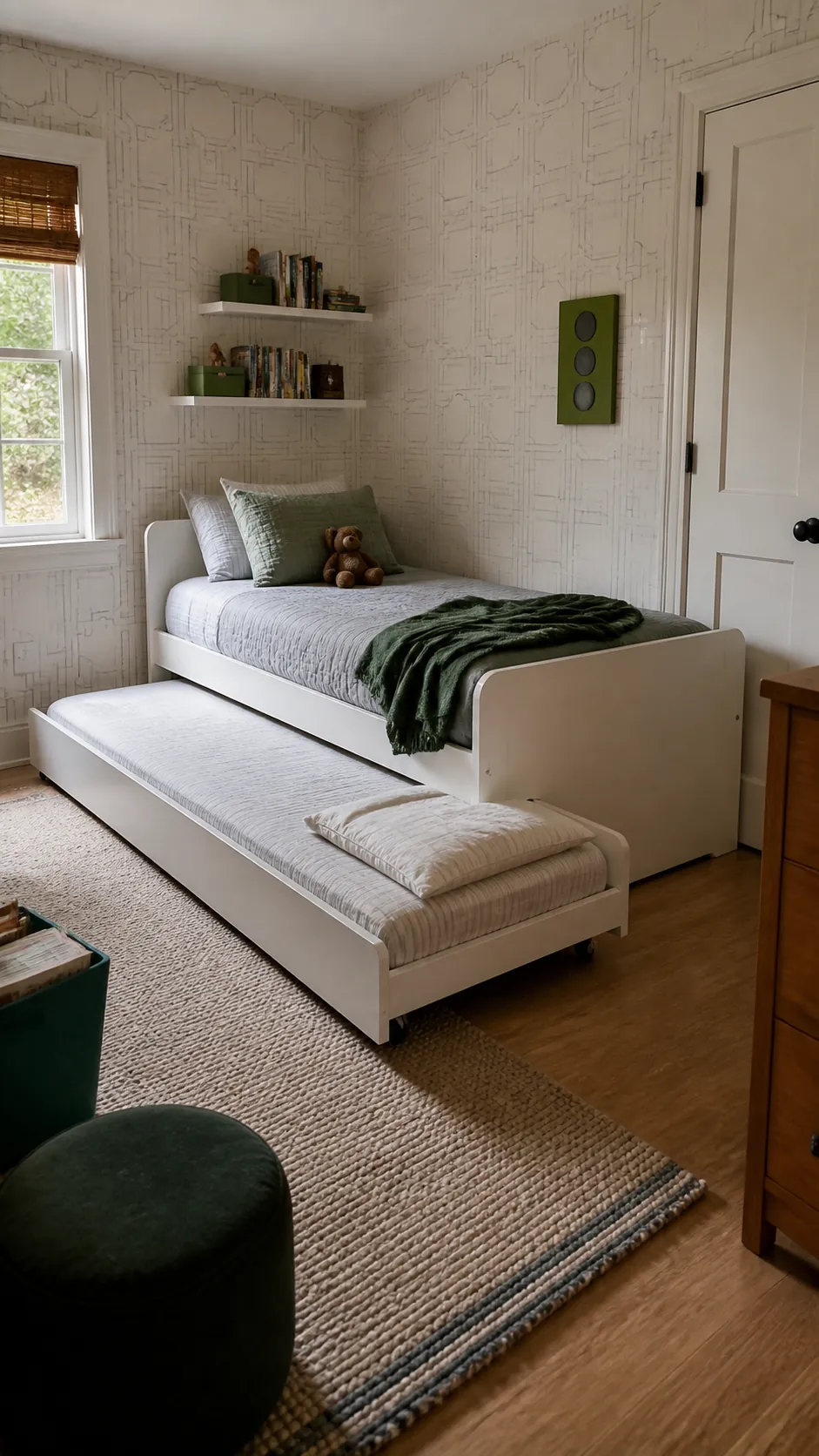 Try a Trundle for Occasional Sleepovers in a compact children room