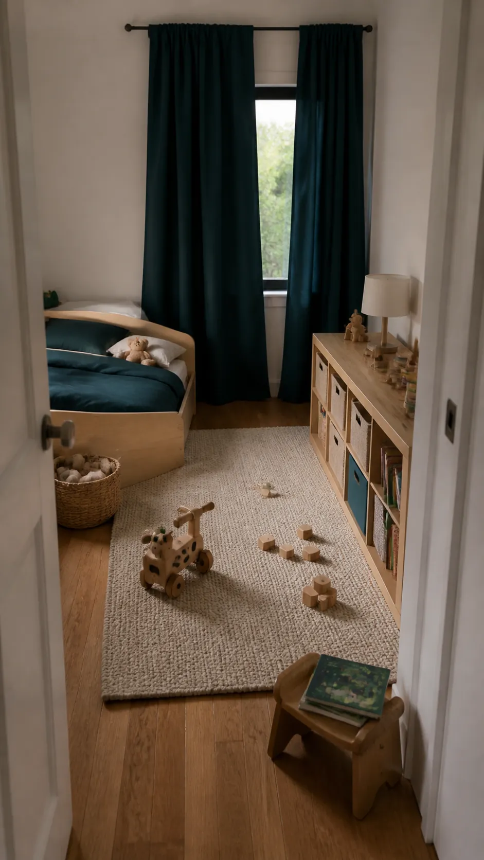 Edit the Room Around Sleep, Play, and Cleanup in a compact children room