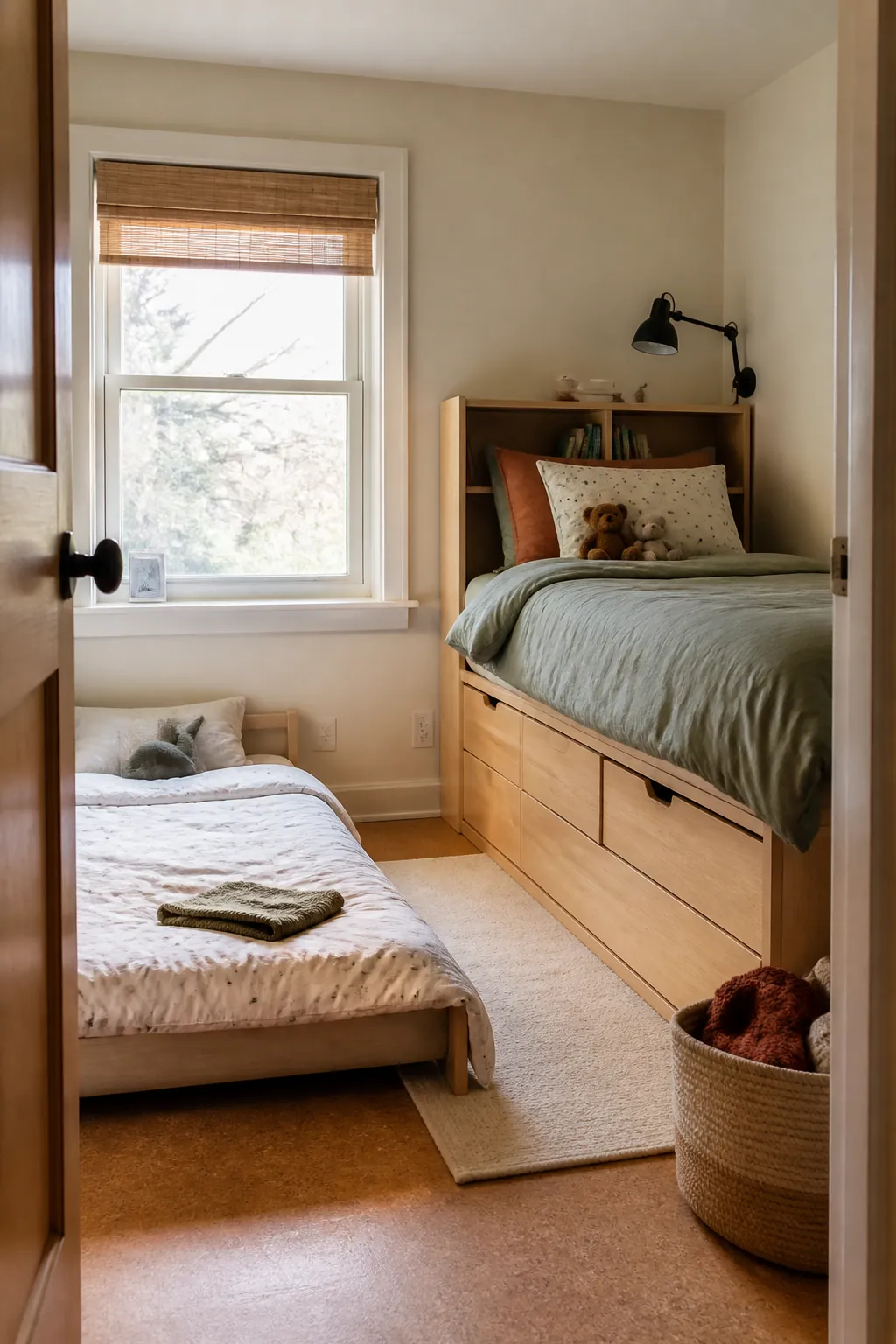 Keep the Youngest Bed Low in a small shared children bedroom