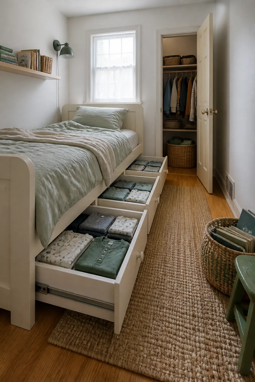 Choose a Bed With Deep Drawers in a practical small child bedroom