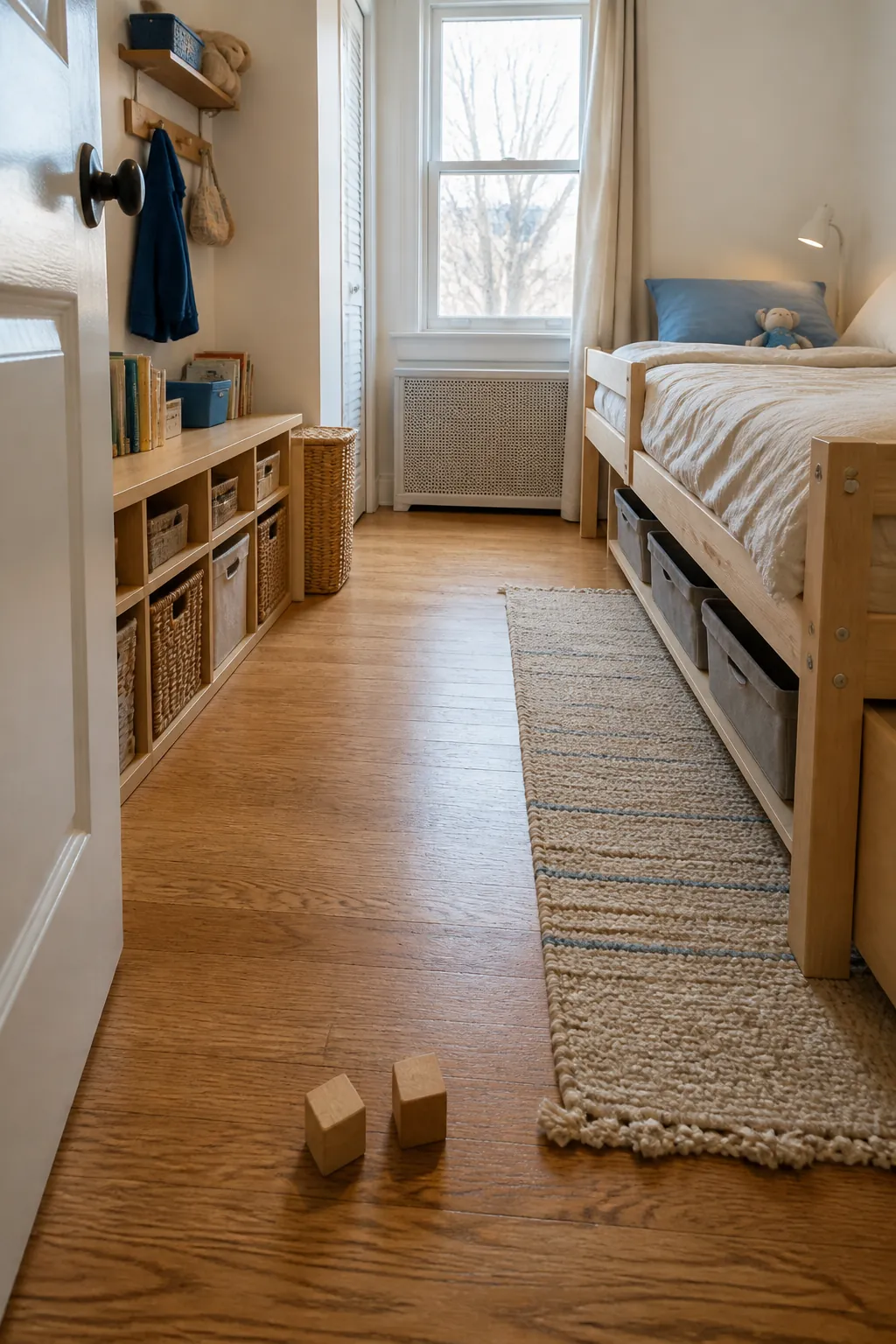 Create One Open Play Lane in a practical small child bedroom