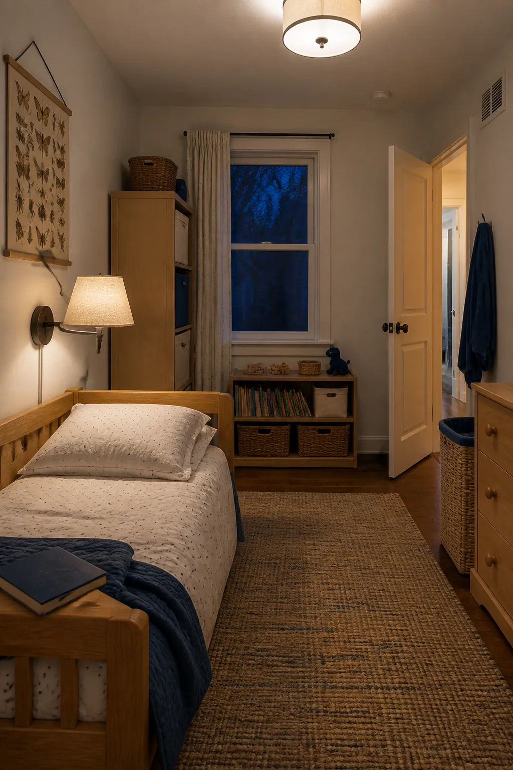 Layer Task and Bedtime Lighting in a practical small child bedroom