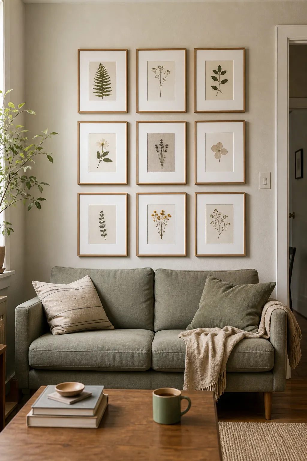 Use a Calm Nine-Frame Grid in a real living room