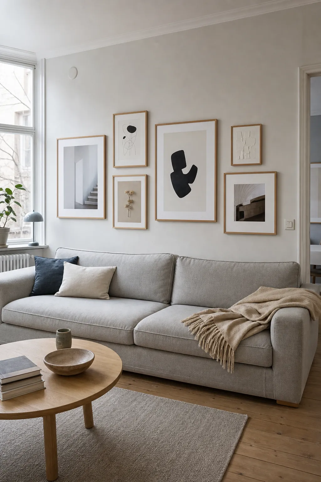 Keep a Scandinavian Gallery Light and Airy in a real living room