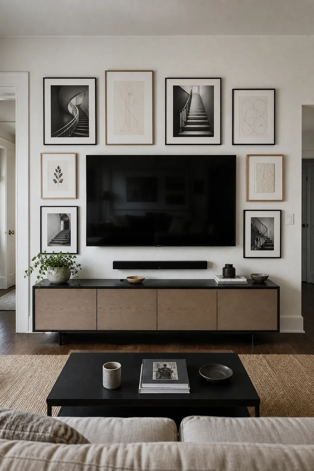 Balance Art Around the Television in a real living room