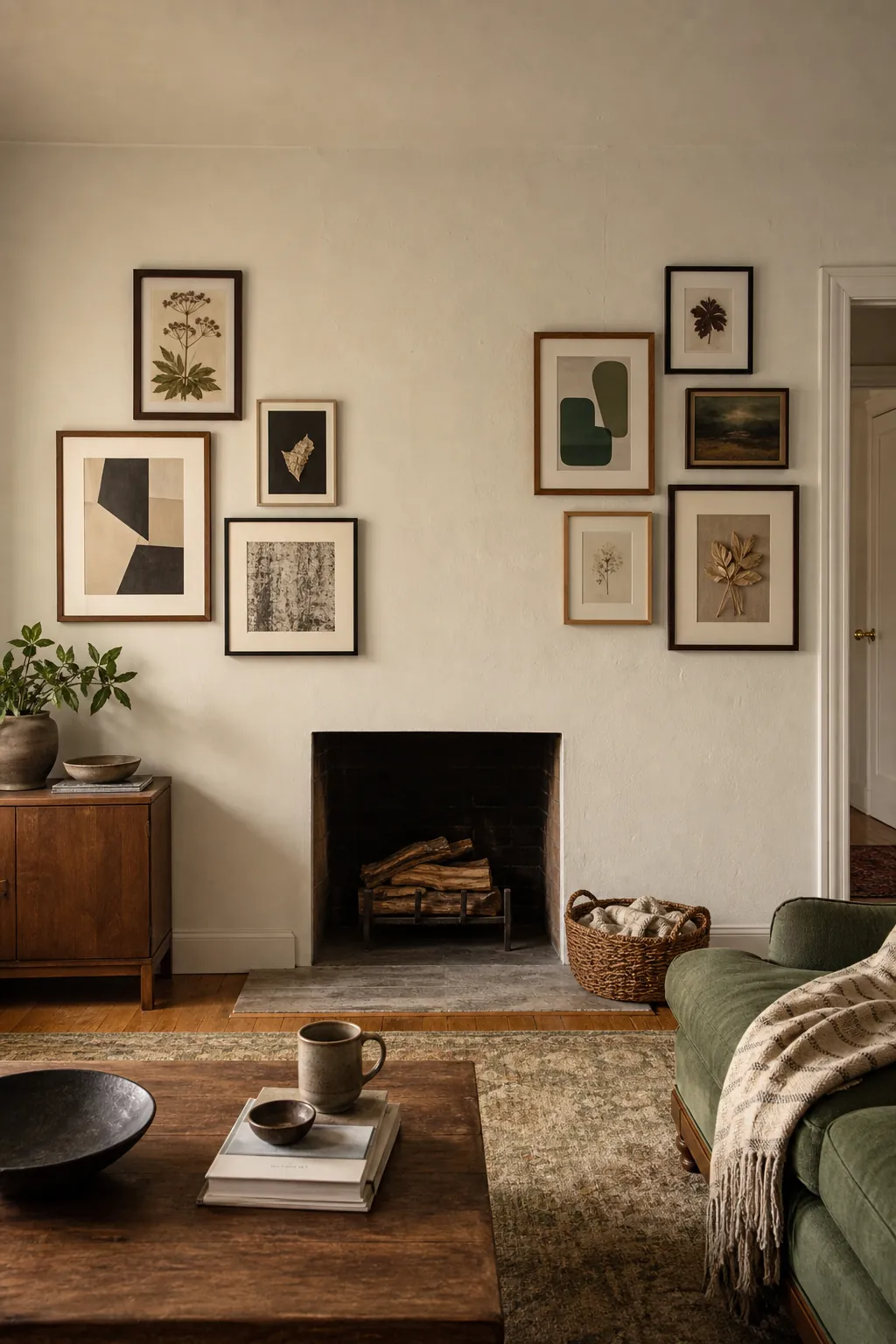 Flank the Fireplace With Uneven Clusters in a real living room
