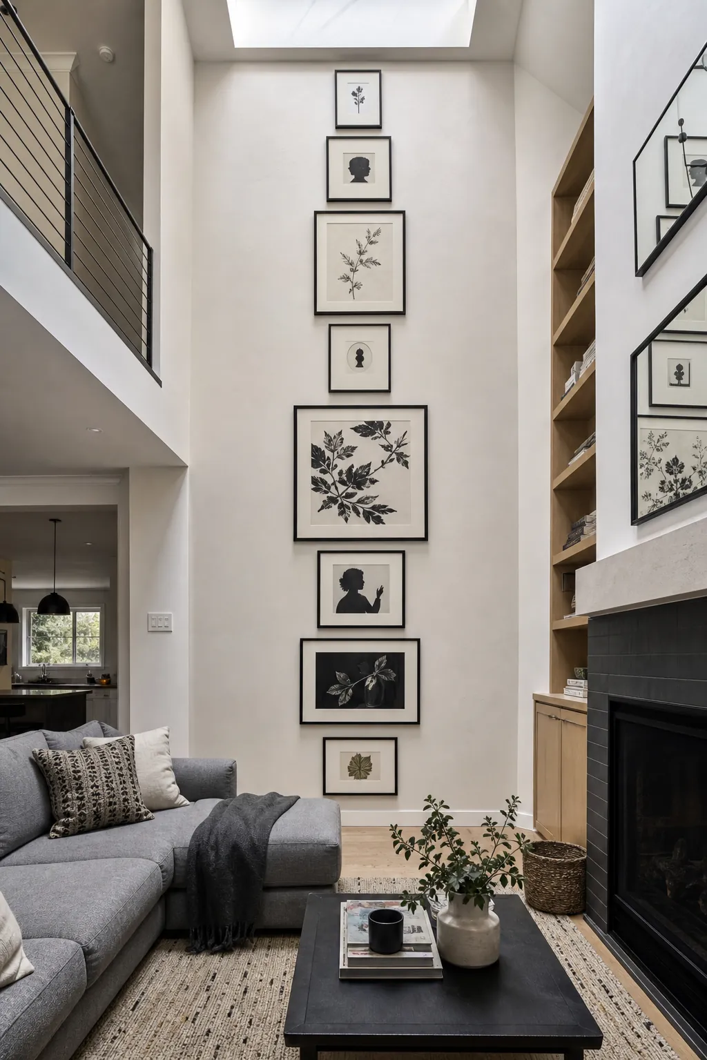 Climb a Tall Wall With a Vertical Composition in a real living room