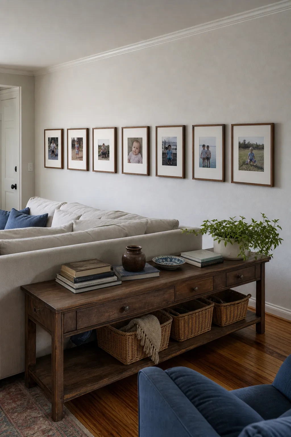 Turn Family Photos Into a Horizontal Timeline in a real living room