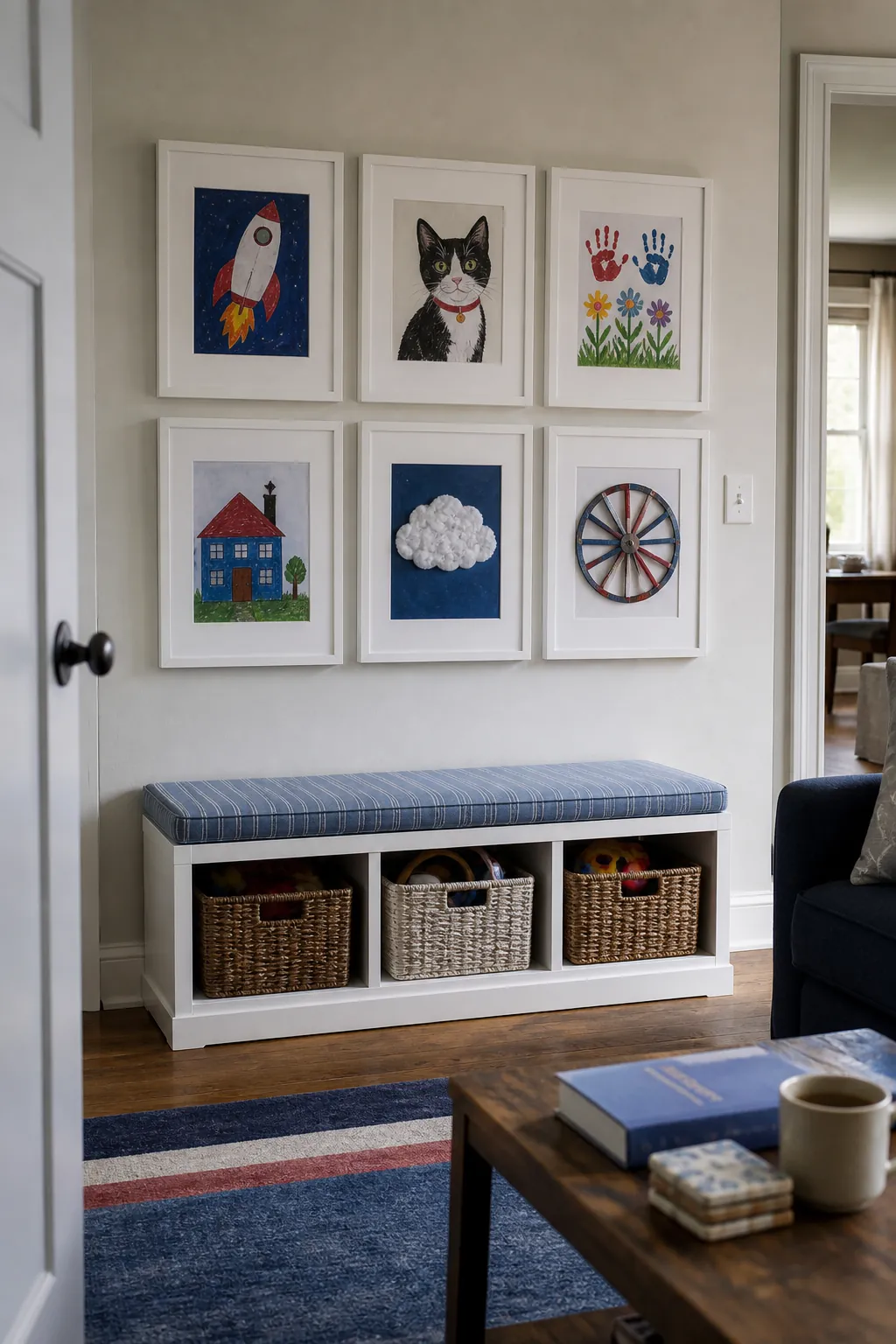 Rotate Children’s Art in Proper Frames in a real living room