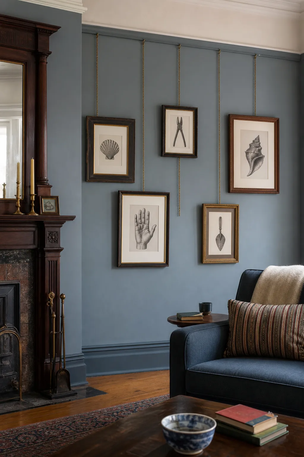 Suspend Art From a Traditional Picture Rail in a real living room