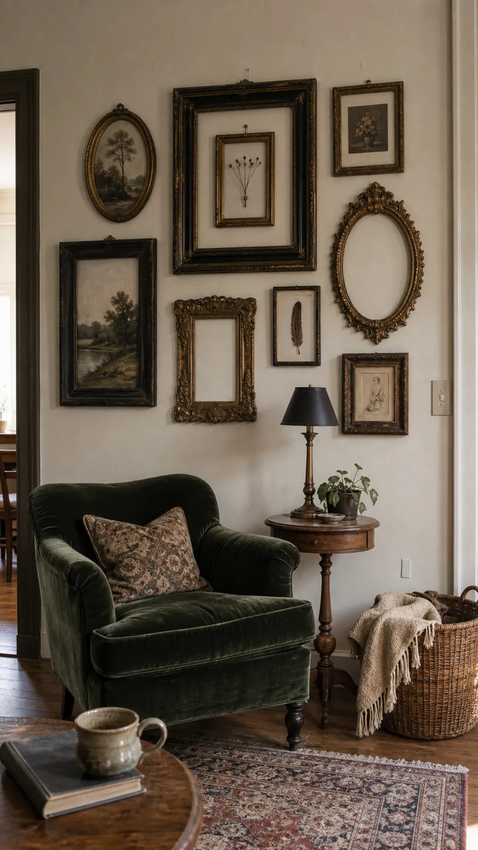 Use Empty Ornate Frames as Sculptural Decor styled in a real home