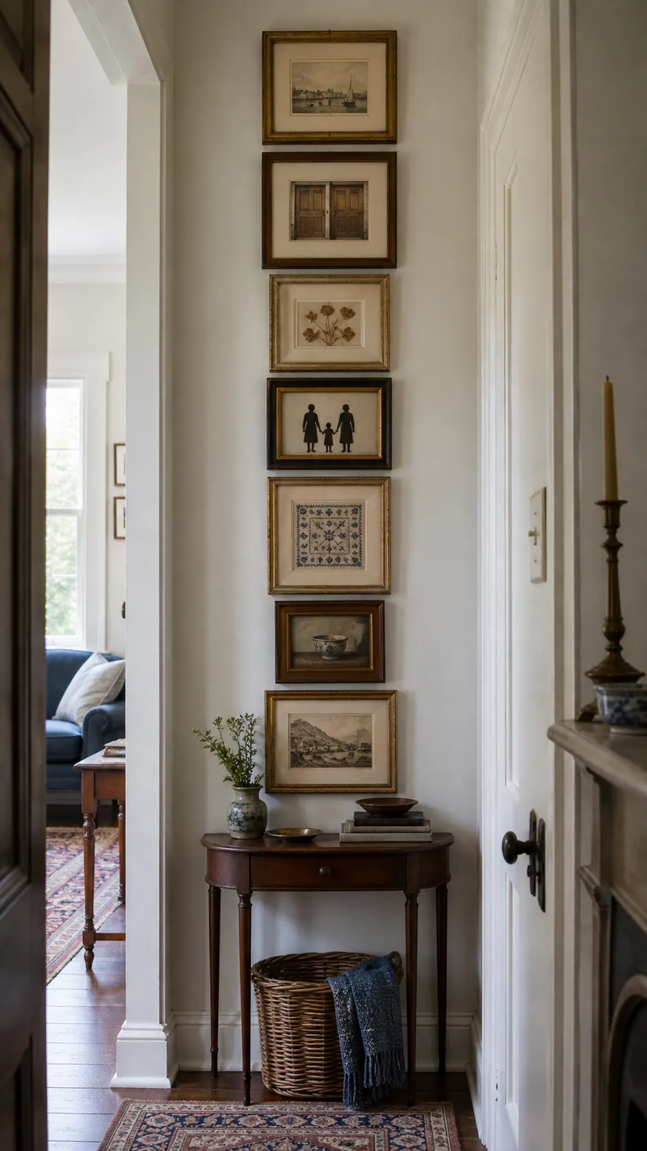 Fill a Narrow Hall With a Vertical Frame Stack styled in a real home