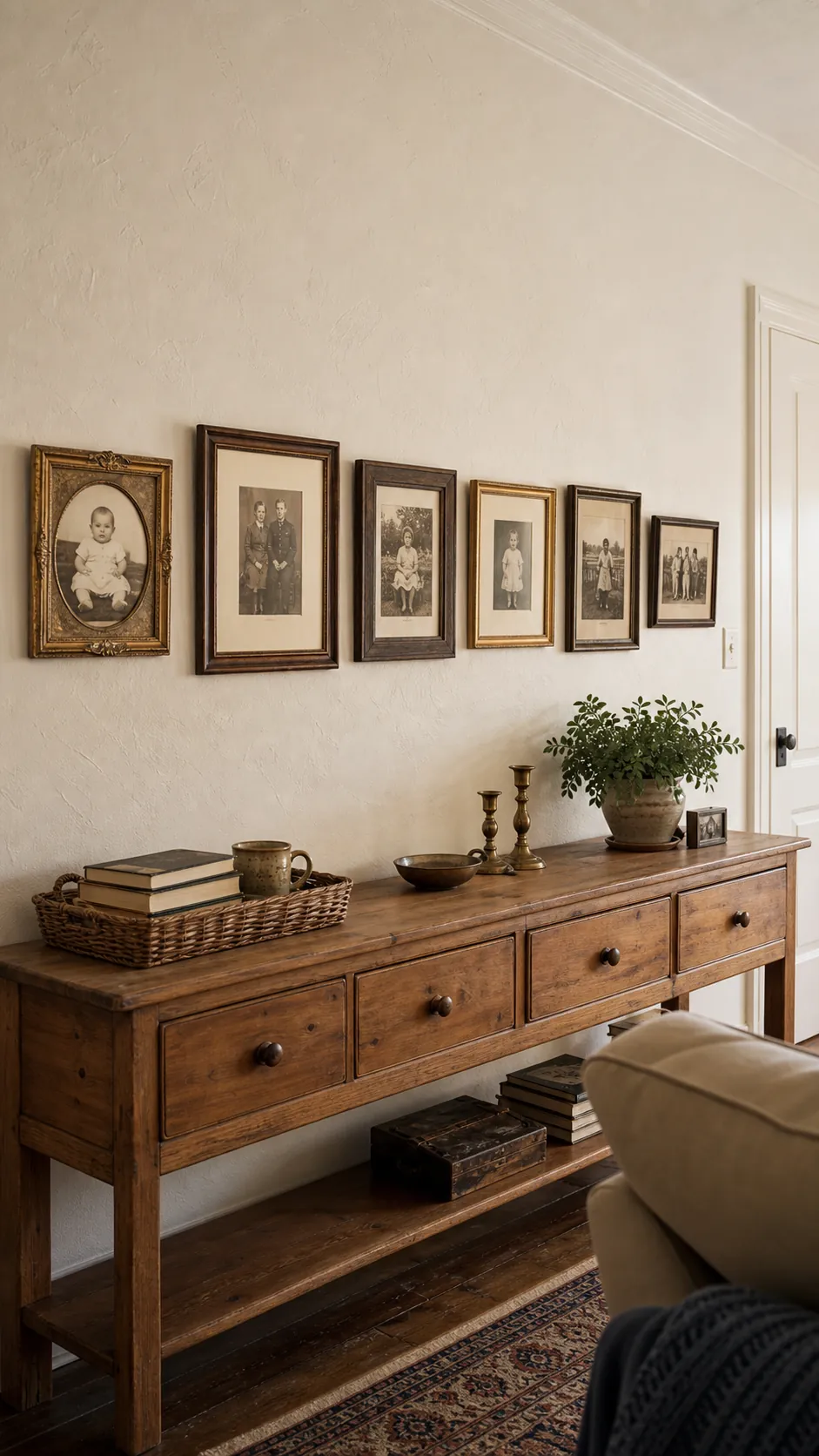Turn Sepia Family Photos Into a Timeline styled in a real home