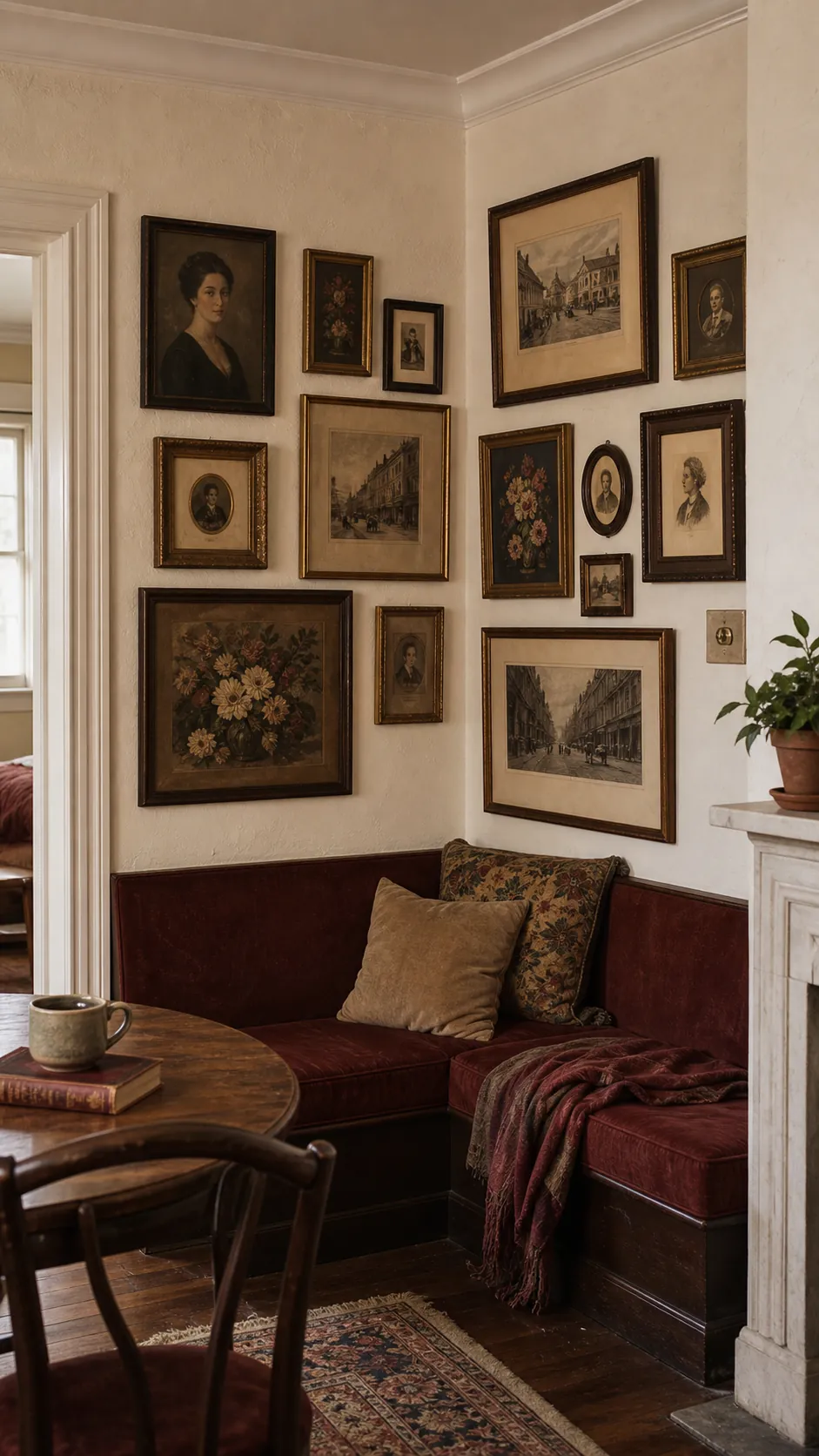Wrap an Antique Gallery Around a Corner styled in a real home