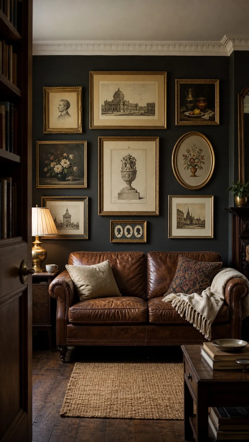 Create a Moody Dark-Wall Gallery styled in a real home