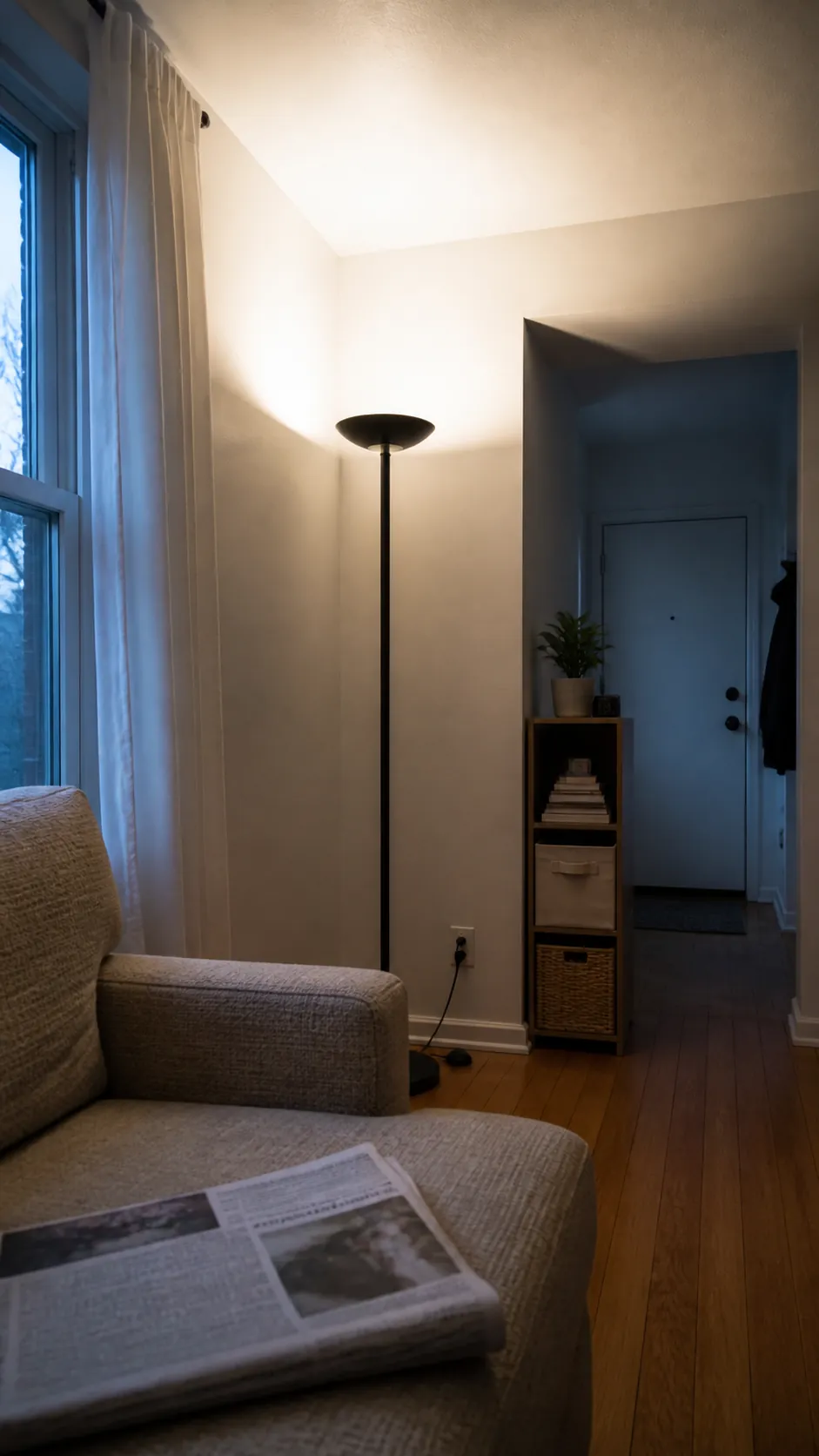 Bounce a Torchiere Off the Ceiling in a compact small home
