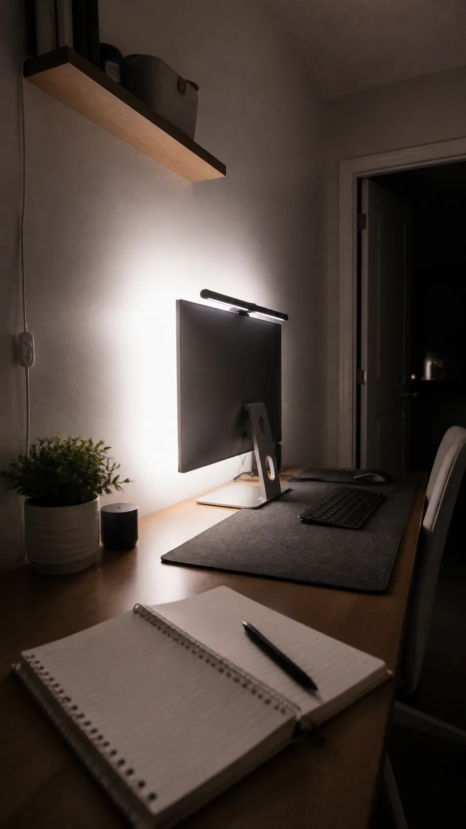 Add Bias Lighting Behind the Monitor in a compact small home