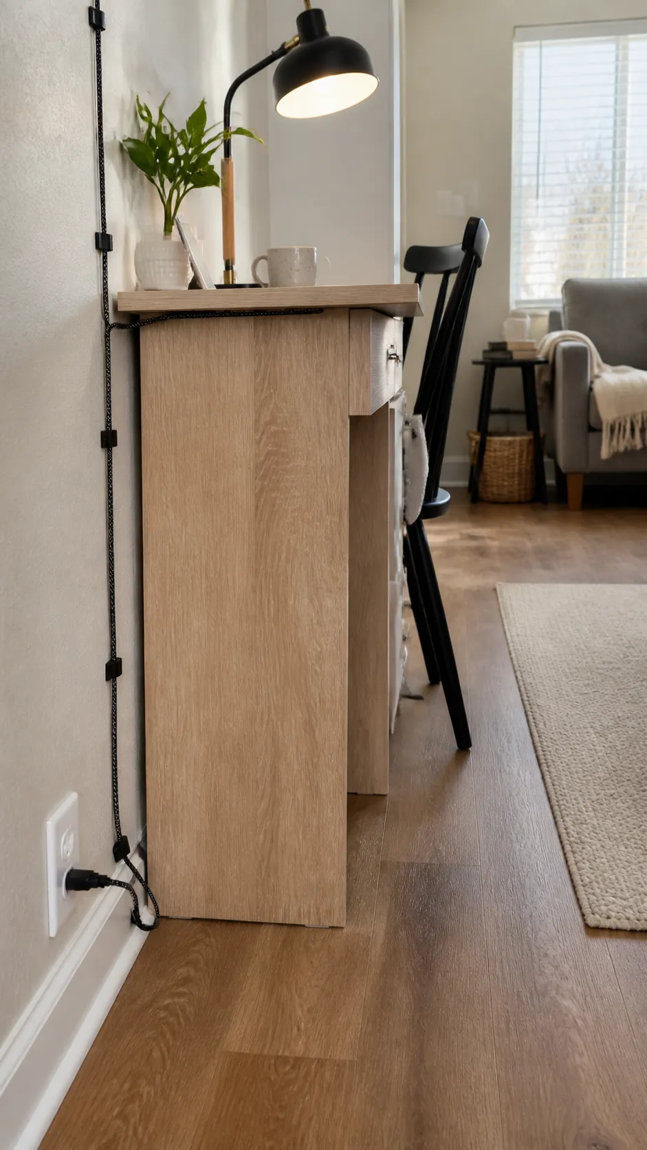 Route Cords as Part of the Lighting Plan in a compact small home