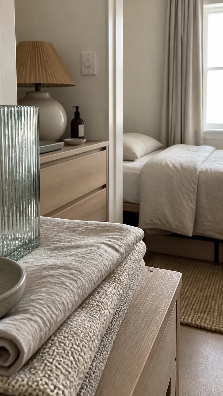 Use Texture to Keep Neutrals From Feeling Sterile in a calm compact home