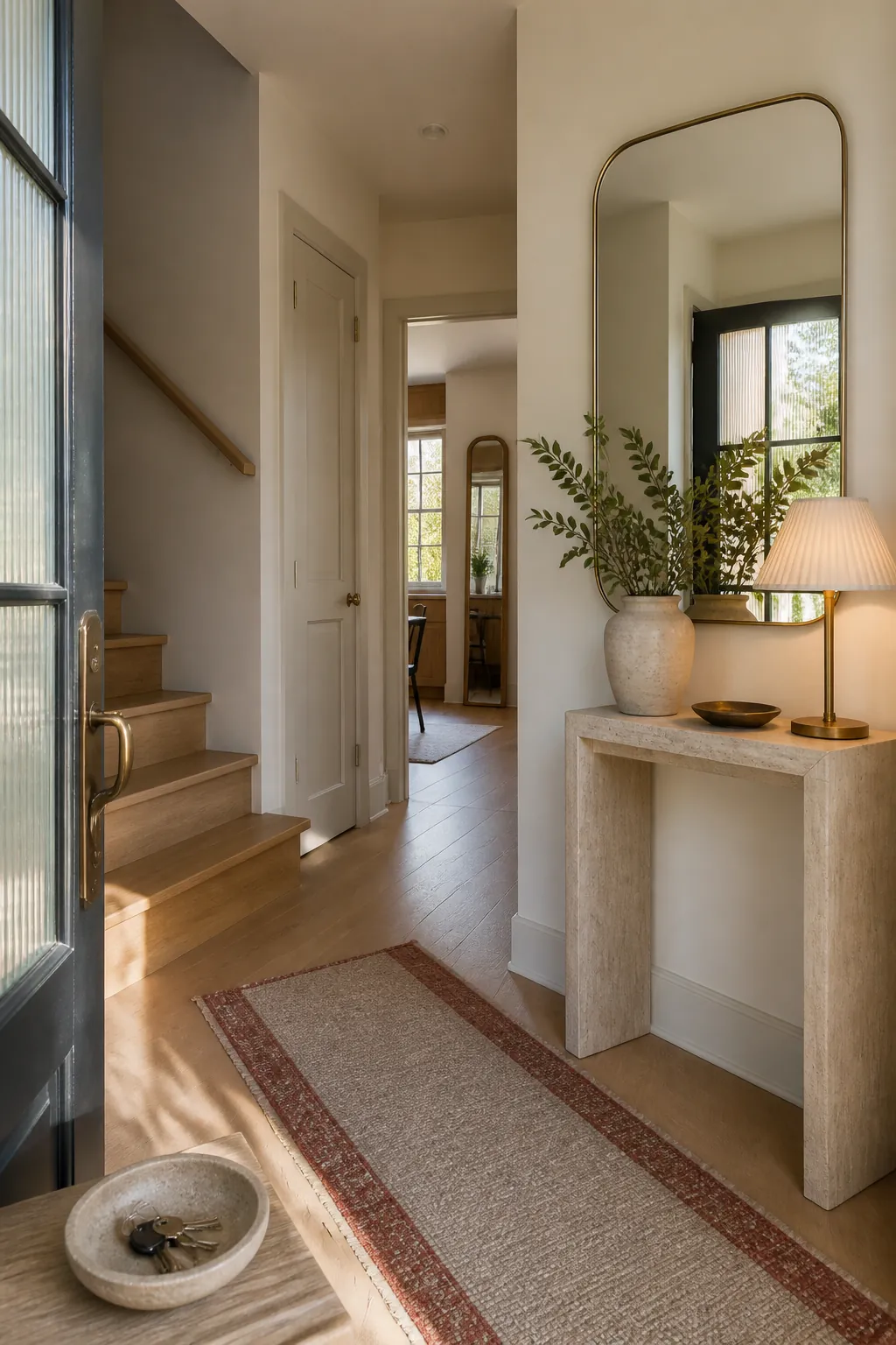 Collection of practical and stylish entry way mirror ideas in a bright foyer