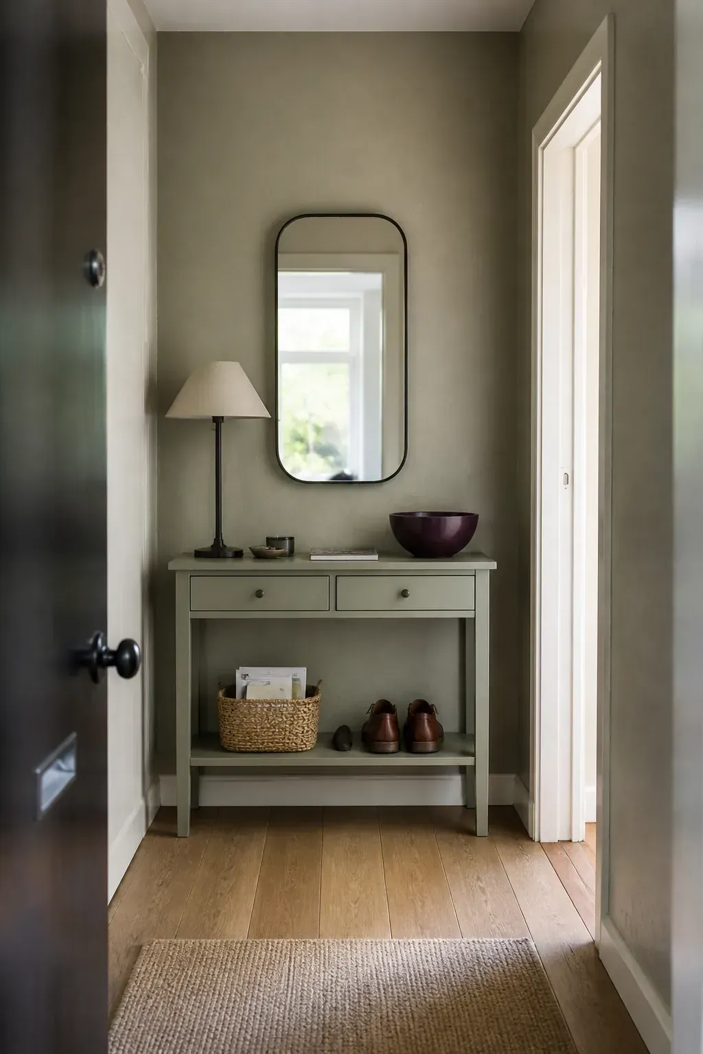 Color-matched small entry table