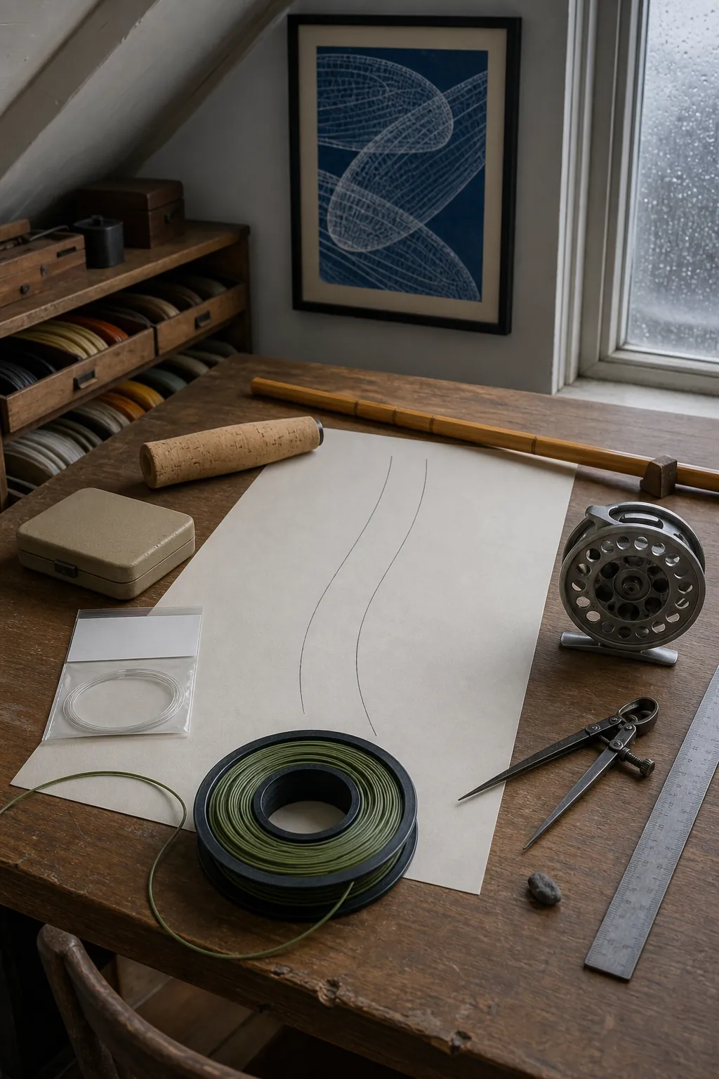 Fly line, leader, taper sheet, and bamboo fly rod design notes