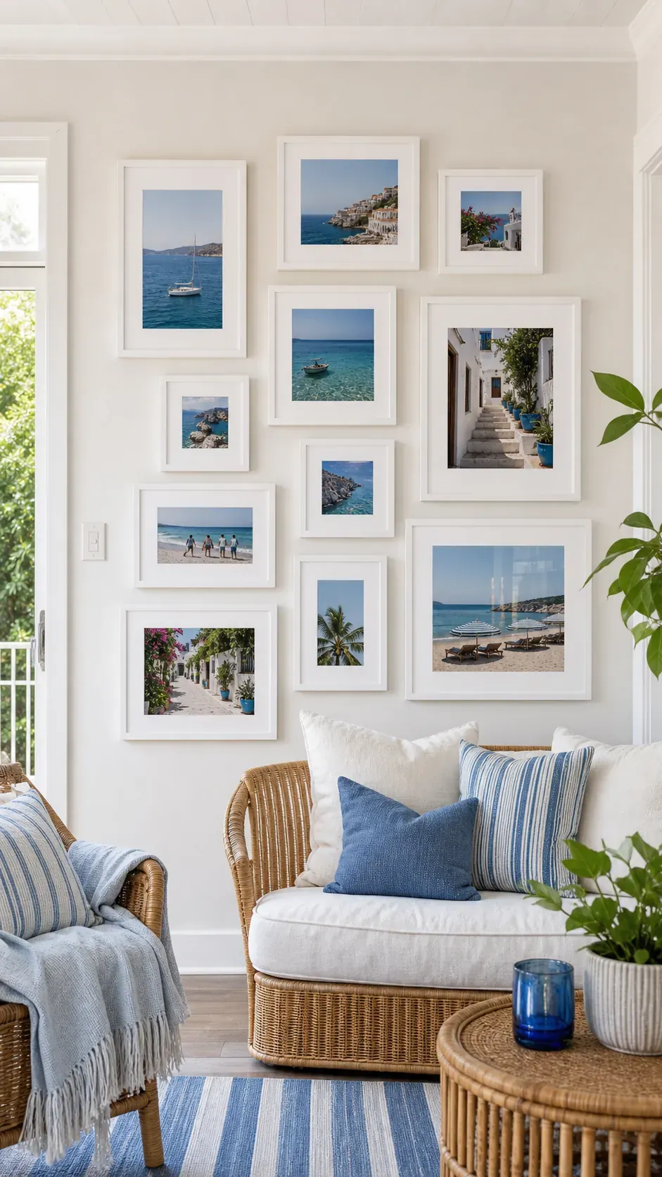 Color Coordinated Memories photo frame wall arrangement