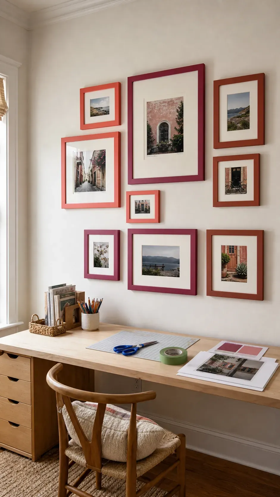 Painted Frame Color Block photo frame wall arrangement