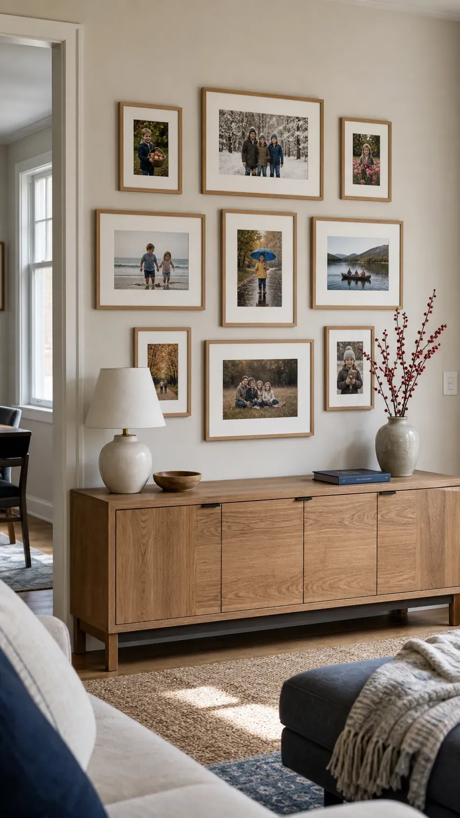 Seasonal Family Portrait Swap photo frame wall arrangement