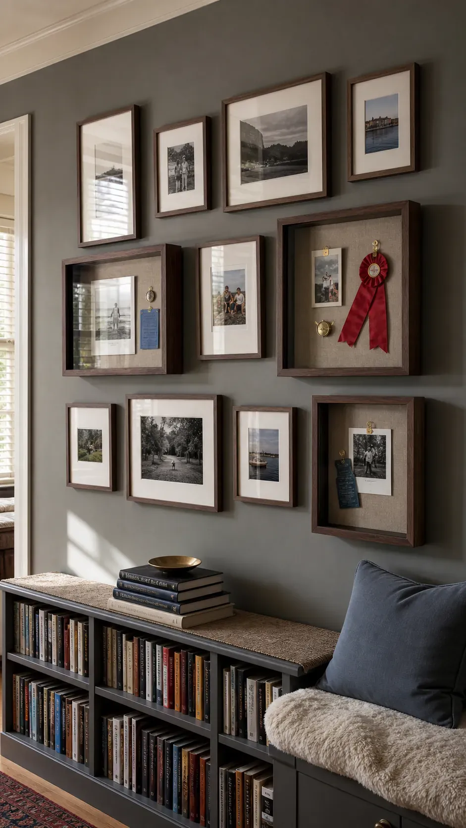 Shadow Box Memory Mix photo frame wall arrangement