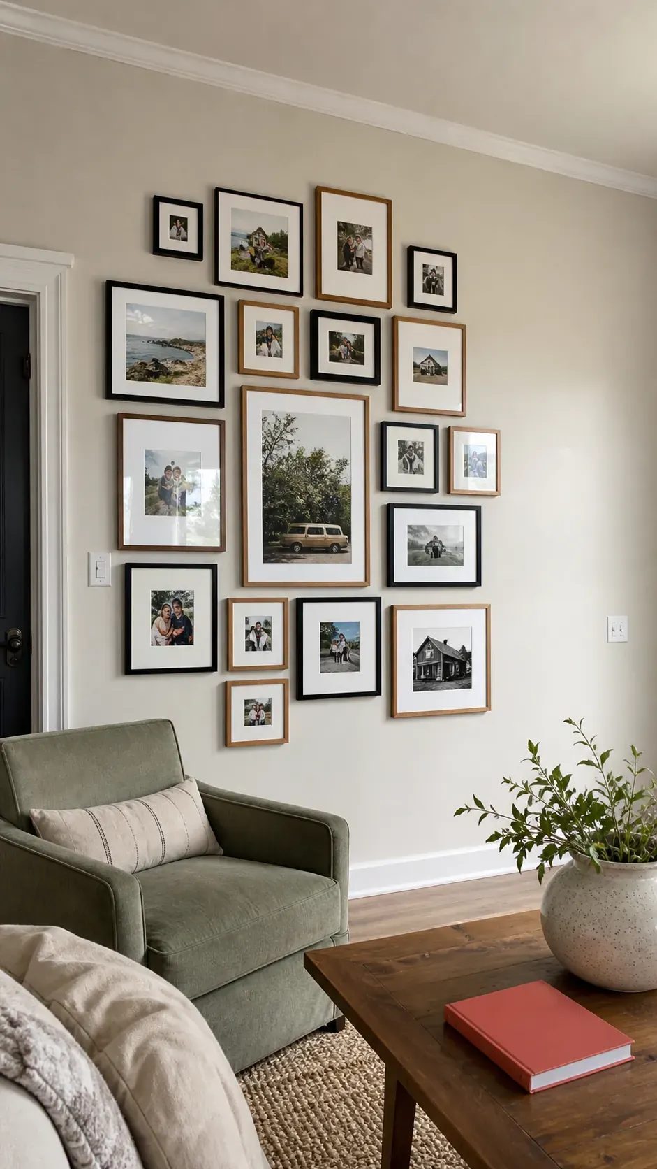 Expandable Organic Gallery photo frame wall arrangement