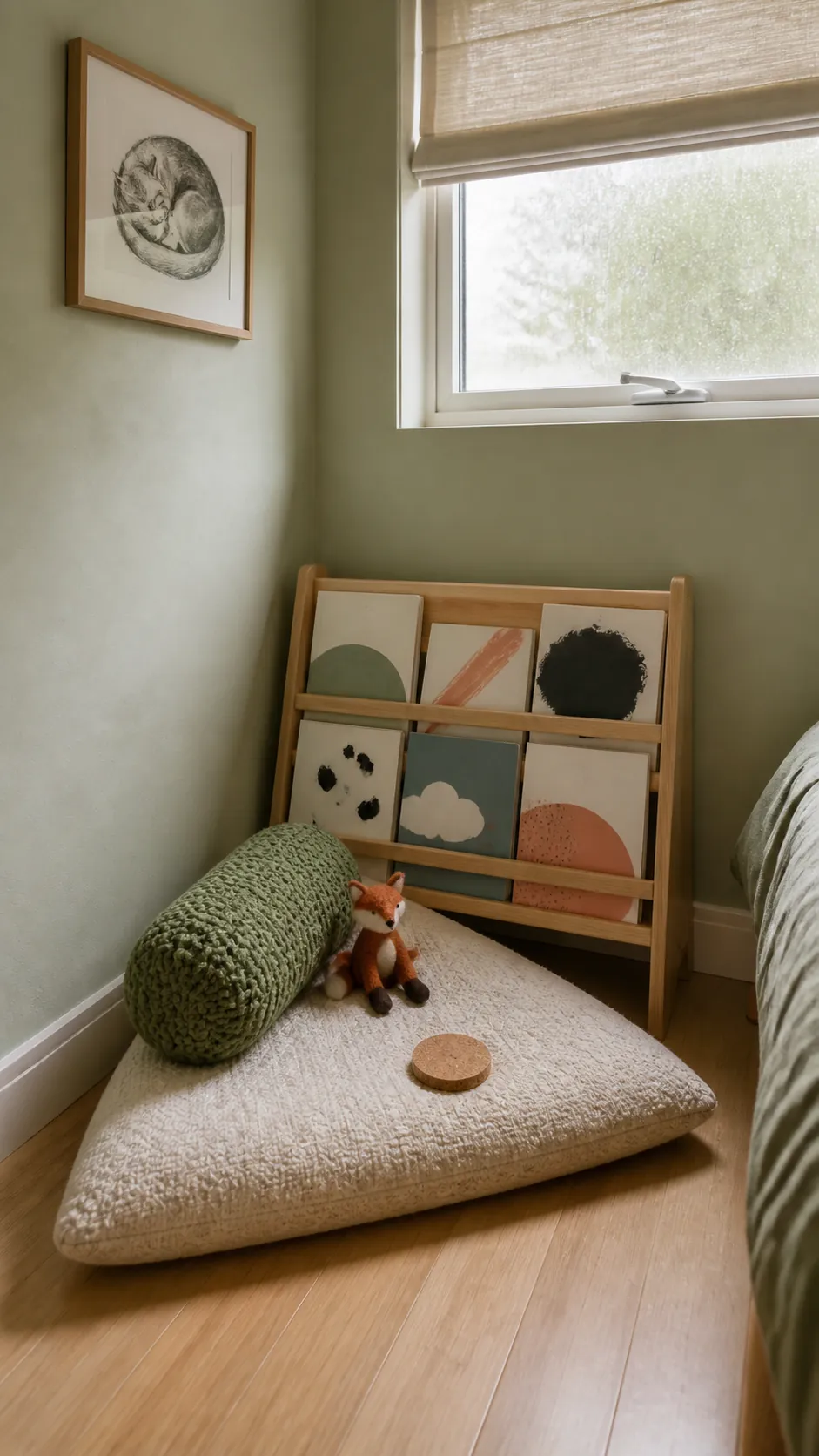 Corner reading nest in a small children room