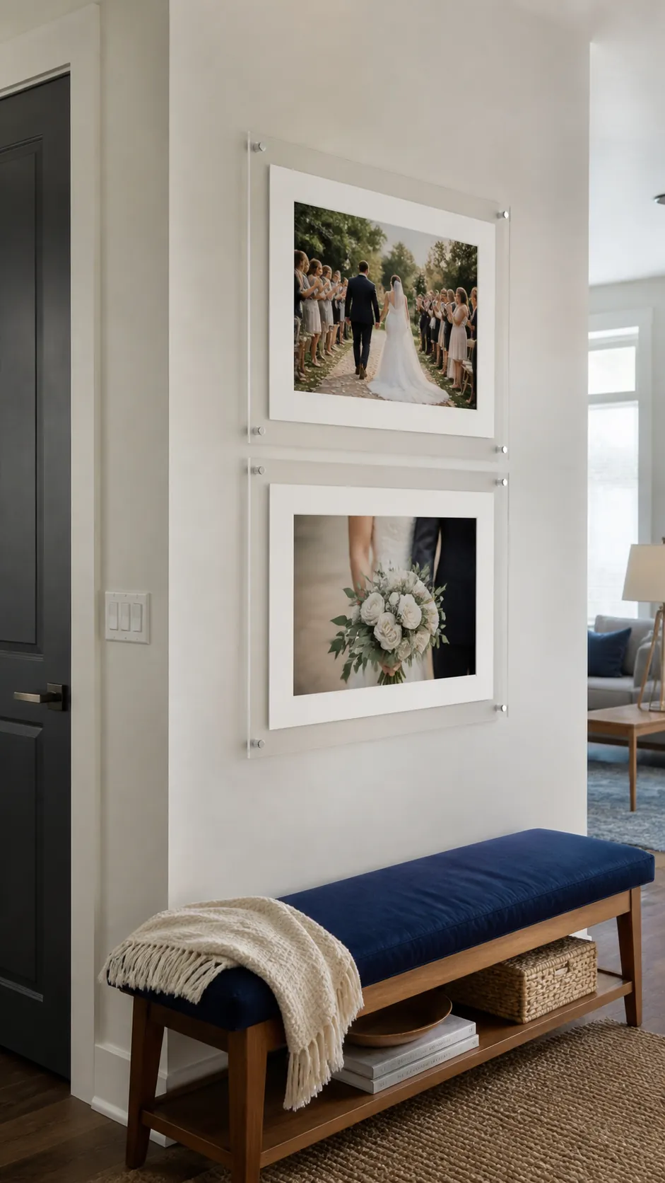 Minimal Floating Frame Duo wedding photo wall display