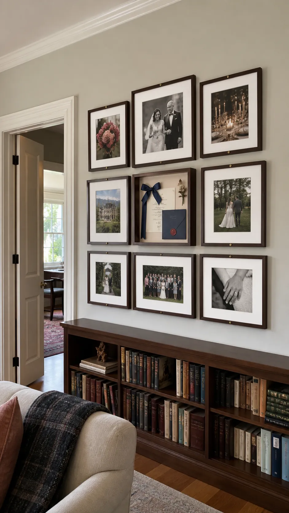 Shadow Box Wedding Keepsakes wedding photo wall display