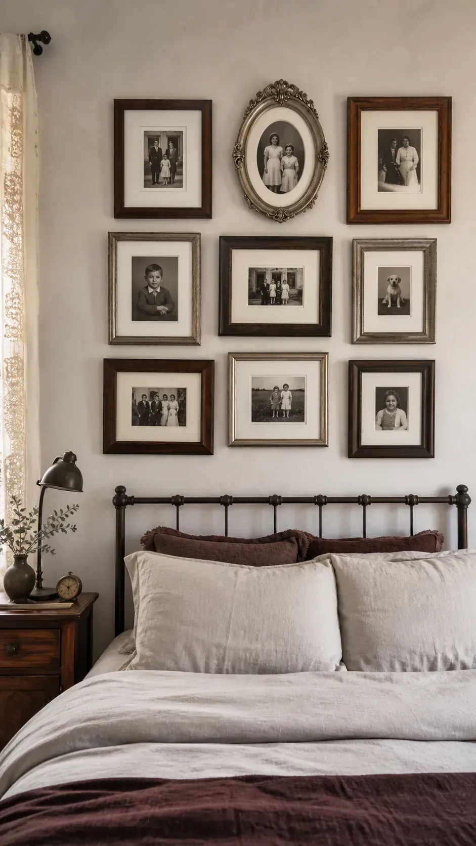 Vintage family picture frames refreshed with modern mats