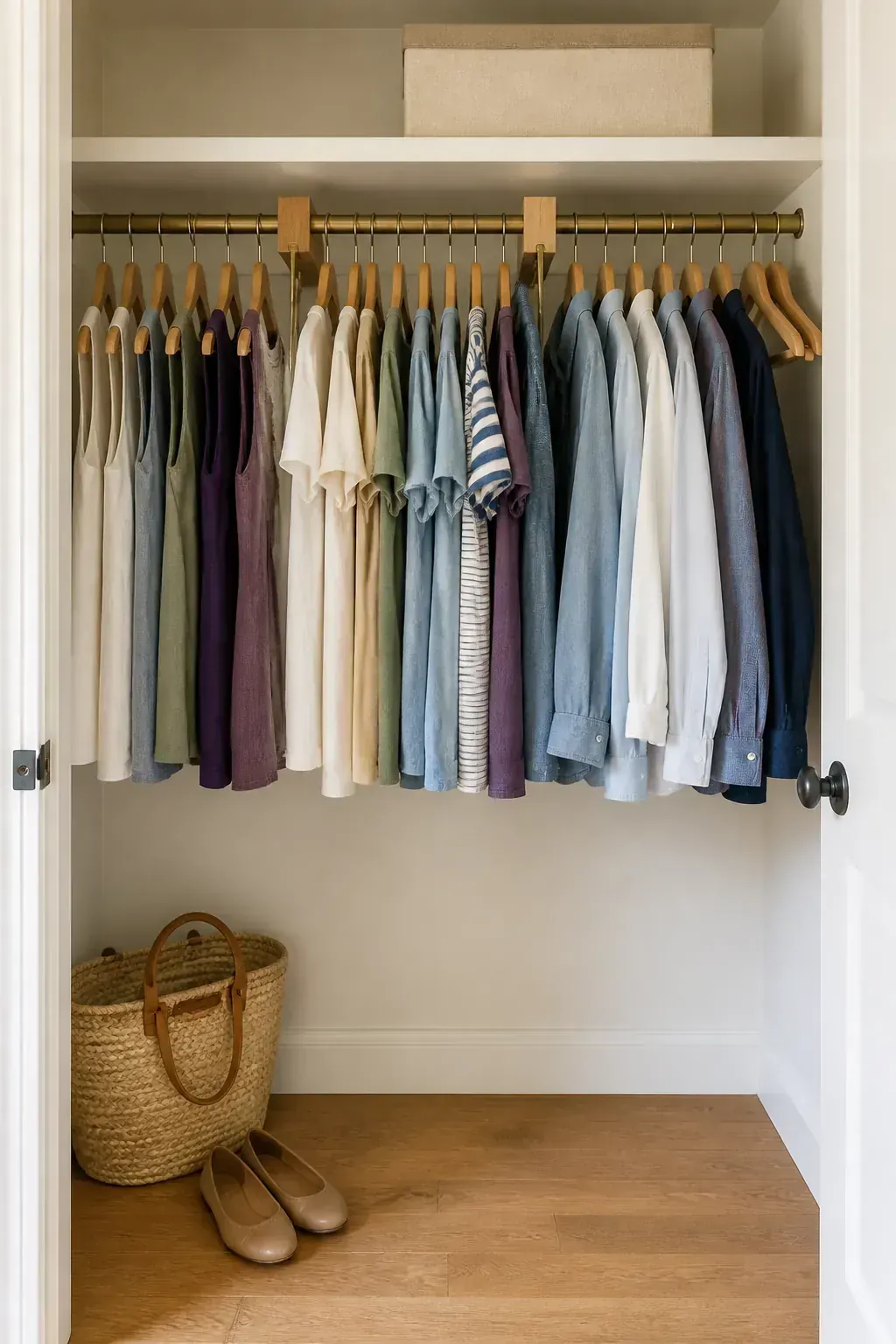 Closet tops divided into clear sleeve length zones