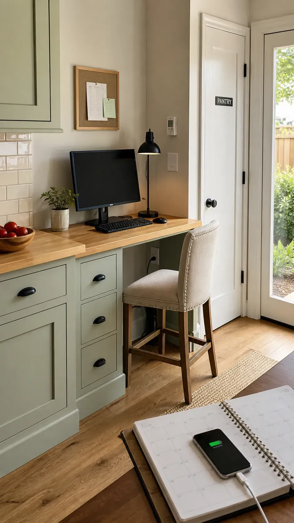 Create a Kitchen Command Corner in a compact home workspace