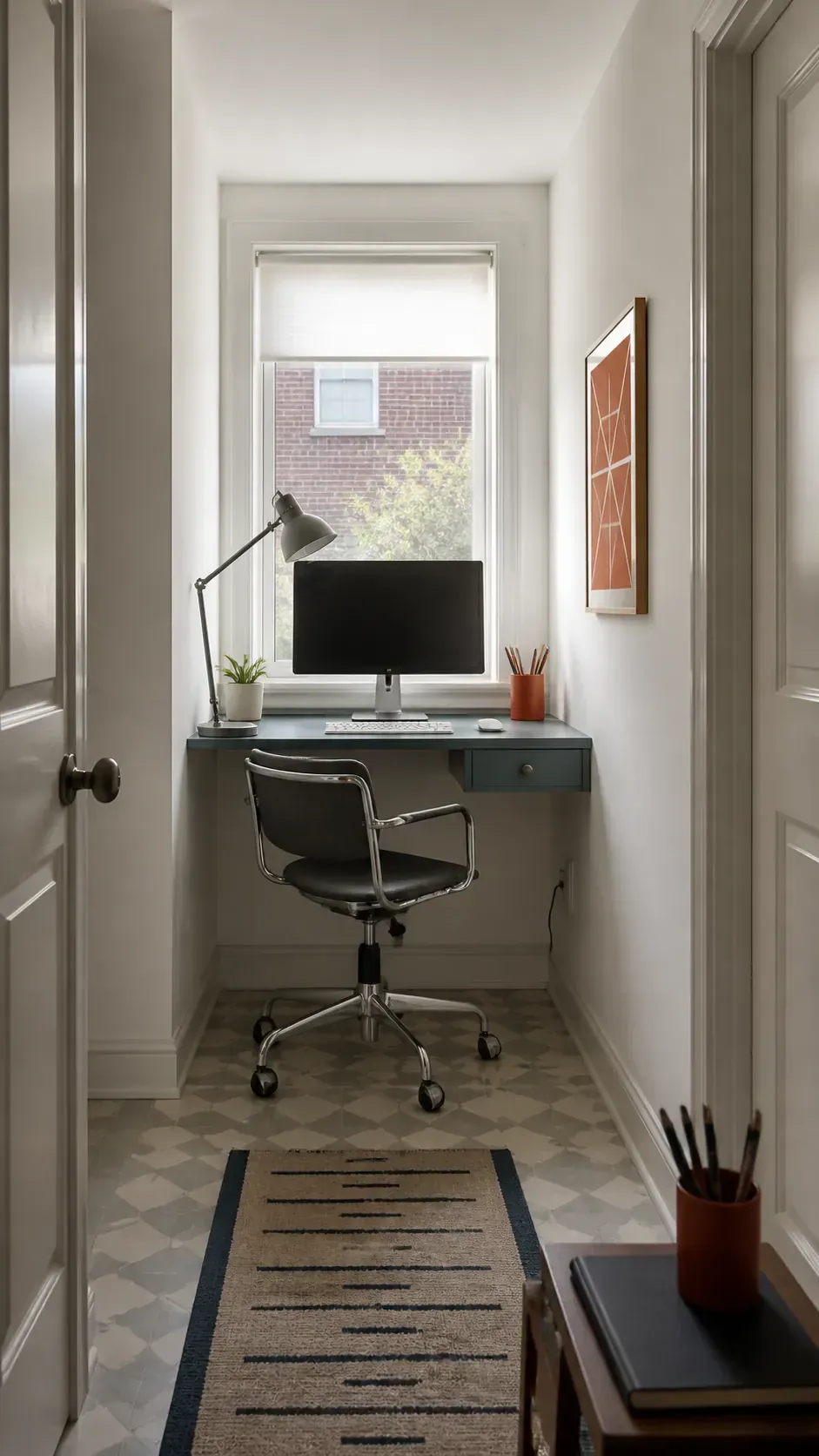 Use the End of a Hallway in a compact home workspace