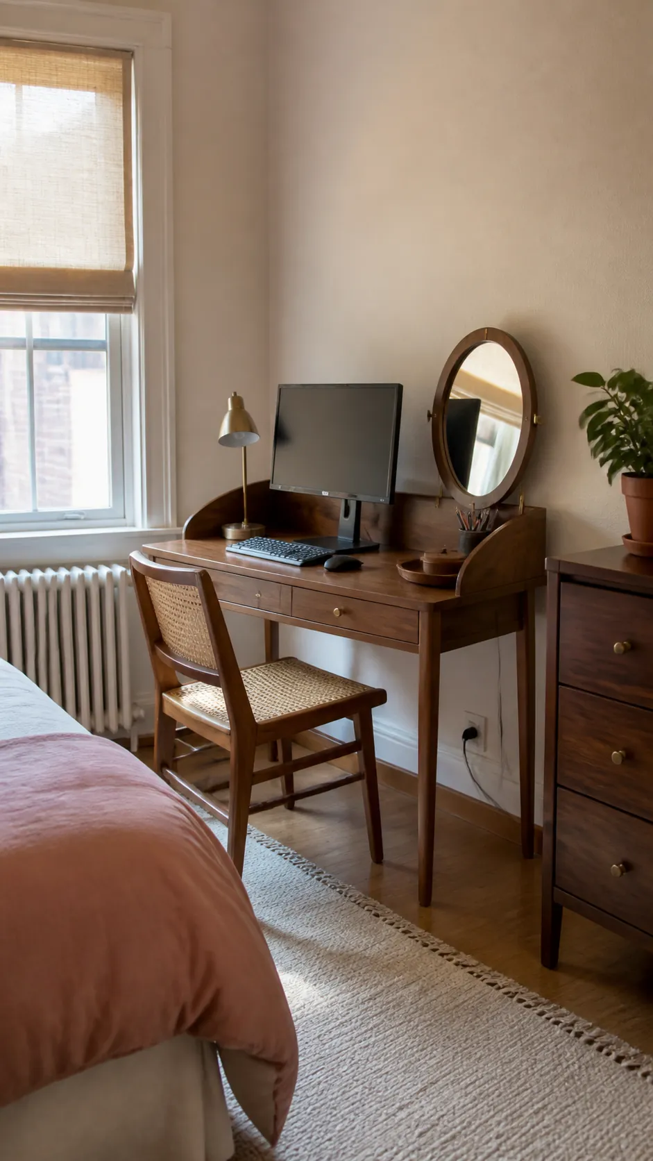 Use a Vanity That Can Handle Work in a small bedroom office