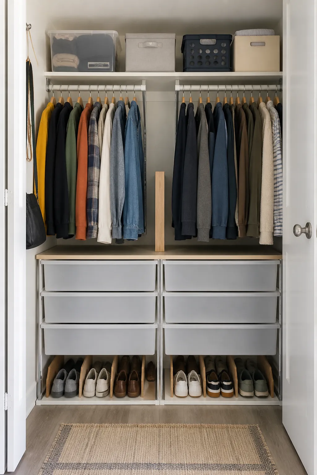 Functional capacity boundaries in an organized shared closet