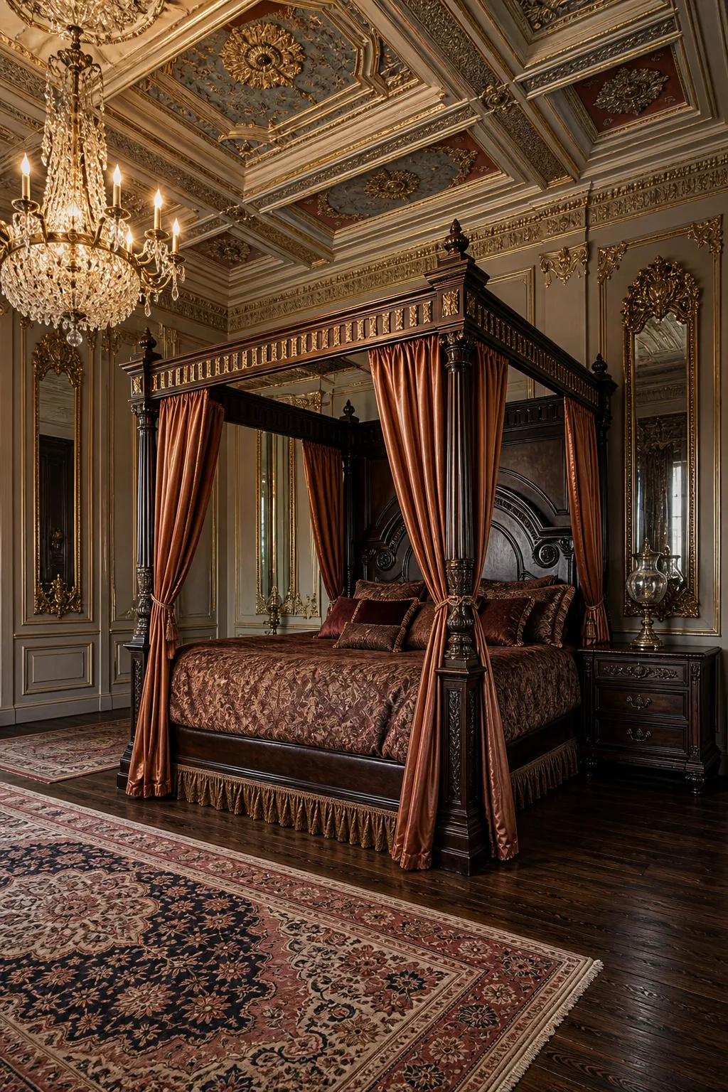 European-style bedroom with a classic four-poster bed